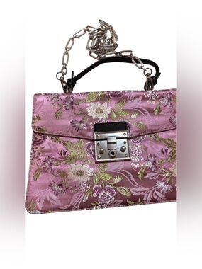 Steve Madden Pink Floral Jacquard Top-Handle Satchel